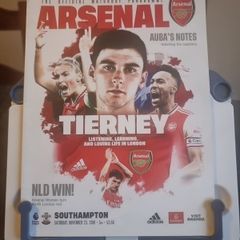 Official match programme.Arsenal v Southampton 23.11.2019