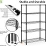 1250 lbs Storage Shelving Utility Shelving Unit 5-Tier Utility Shelving Unit Steel Organizer Wire Rack for Home,Kitchen,Office 35 x 60 x 158.7 cm Image 4