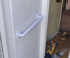 Grab rails. (Plastic and steel)