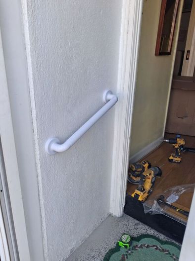 Grab rails. (Plastic and steel)