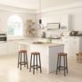 Set of 4 Wooden Bar Stools for Kitchen, Rustic Brown Image 4