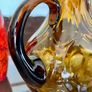 MCM Amber Teardrop Bubble Pattern Glass Water Jug 1960s Image 7