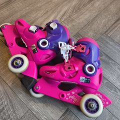 Oxelo pink skates 4-6 years