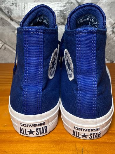 Boys Converse All Star Chuck Taylor II Lunarlon Blue Hi Top Trainers UK3.5 EU36