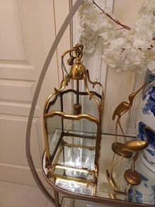 Georgian-Style Brass and Glass hall hanging lantern