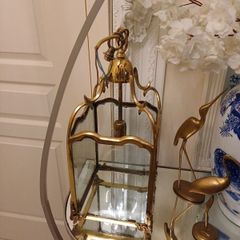 Georgian-Style Brass and Glass hall hanging lantern