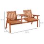 2-Seater Fir Wood Bench w/ Centre Table Image 2