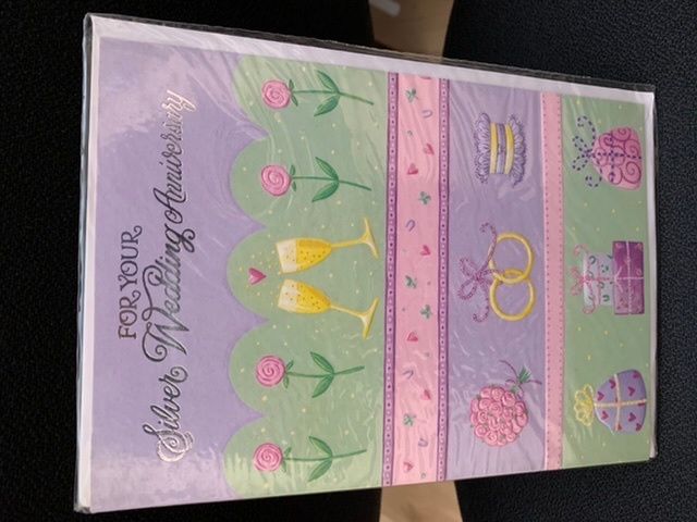 Silver anniversary greeting card (25 years married)