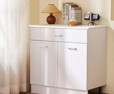 White Shaker Base Cabinet with Drawer Soft Close Doors and Adjustable Shelf