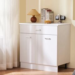 White Shaker Base Cabinet with Drawer Soft Close Doors and Adjustable Shelf