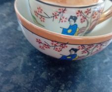 Japan Hand Painted Klimax Sugar Bowl And Creamer