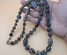 Rare Antique Burmese Pumtek Pyu Petrified Wood Beads Necklace