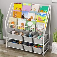 5 Tier Childrens Book Organizer, Kids Book and Toys Storage