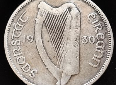 Ireland - 1930 - Half Crown - Silver - Scratches - KM.8 - [456]