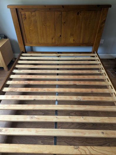 5 ft Bed frame -Dark Wood-EZ Living