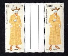 1980 Ireland Europa (Personalities) 12p George Bernard Shaw Commemorative Stamp Gutter Mint Never Hinged (MNH)