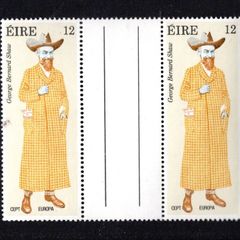 1980 Ireland Europa (Personalities) 12p George Bernard Shaw Commemorative Stamp Gutter Mint Never Hinged (MNH)