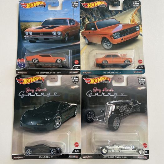 Volvo 142 GL, Chevelle SS, Jay Leno McLaren F1, Tank Car - Collectors Set - Premium Hot wheels