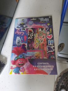 trolls sticker album and stickers