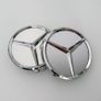 x4 Mercedes Benz centre caps 75mm Silver/Chrome Image 2
