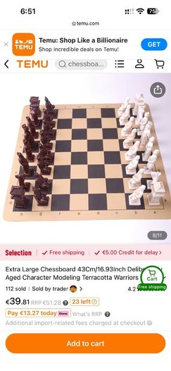 Chinese Terracotta Warriors Chess Set