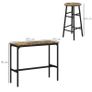 Industrial Design 2-Person Bar Table with 2 Stools Set, 3-Piece Bar Stool with Table Set, Brown + Black Image 4