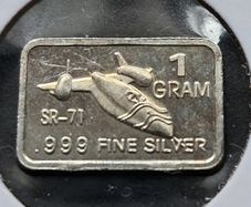 1 gram Silver .999 SR-71 Bar