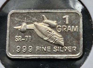 1 gram Silver .999 SR-71 Bar