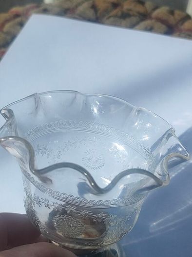 Art nouveau glass vase on Chester Sterling base