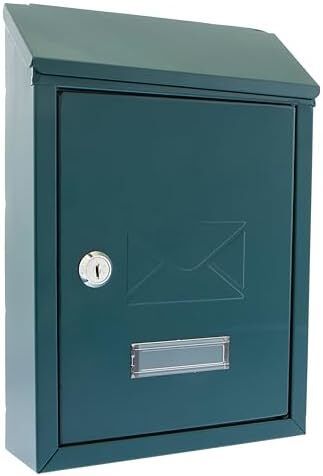 Post Boxes Wall Mounted Waterproof, Steel Mail Box with 2 Keys, Lockable Weatherproof Large Letter