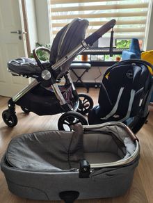 Mamas&papas Travel system Pram Pushchair Bundle with Cybex Cloud T Car Seat&base