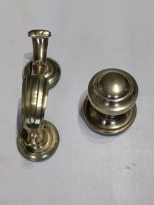 Vintage Brass Door Knocker Door Knob Set  Period Hardware