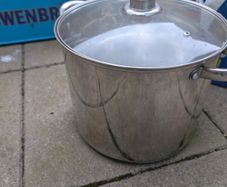 large stainless steel pot