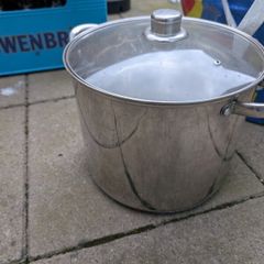 large stainless steel pot