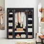 Portable Wardrobe, Foldable Closet, Clothes Storage Organiser with Hanging Rail, Shelves, Fabric Cover, for Bedroom, Cloakroom Image 2