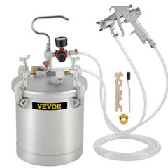 2-1/2 Gallon Pressure Feed Paint Tank Pot Spray Gun Sprayer System Air Fluid Hoses for House Keeping or Commercial