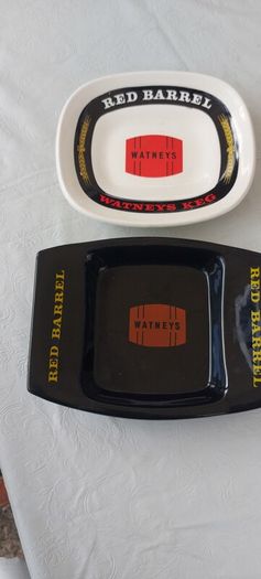 2 x vintage  advertising watneys red barrel ashtrays collectors items ,nice in any collectors collection,,sold as seen, see pictures for condition,