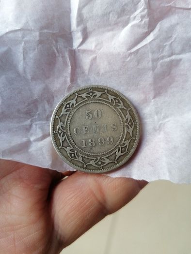 1899 Newfoundland Silver 50 Cents Coin