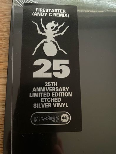 The Prodigy - Firestarter Andy C Remix - 25th Anniversary Ltd Edition Etched Silver Vinyl - 12" Vinyl - 2022 XL Recordings - XL1277T