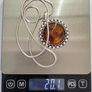 925 vintage Silver necklace baltic amber Image 7