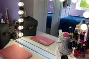 NEW SALE | Hollywood Mirror with Bluetooth 15 LED Dimmable Bulbs Hollywood Vanity Mirror with Lights Lighted Makeup Mirror with USB Charging Port and 10X Magnifier Mirror Touch Screen