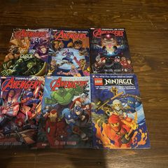 comics - 5 marvel action avengers and 1 ninjago