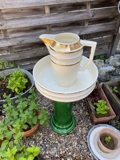 ceramic vintage wash bowls & matching pitchers