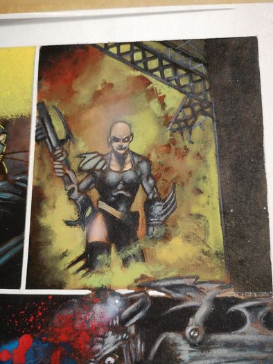 2000ad Judge Dredd Megazine original art Nick Percival Brit Cit Brute with Overlay