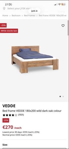 Yisk bed frame + matress