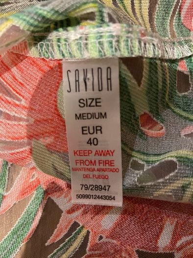 Savida Palm Print Blouse Size Medium