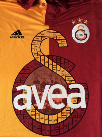 Galatasaray Jersey. Official Adidas Mens Home Special Edition Centenary Jersey Season 2005-2006. Original From The Time. Not A Modern Remake.
