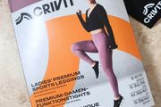 Crivit Lidl Ladies' Pink/Lilac Ankle Premium Sports Leggings - Size S - EUR S36/38 GB 8/10 New
