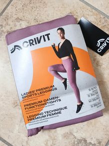 Crivit Lidl Ladies' Pink/Lilac Ankle Premium Sports Leggings - Size S - EUR S36/38 GB 8/10 New