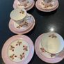 Beautiful pink and floral Royal Tara cups and saucers and plates Image 2
